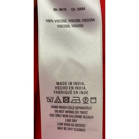 Anthropologie Conversations Floral Print Red Midi Dress, size 6, pockets - Picture 12 of 13